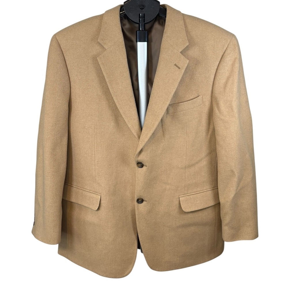 Botany 500 Mens 100% Camel Hair Blazer Sport Coat‎ Tan Two Button Single Vent
